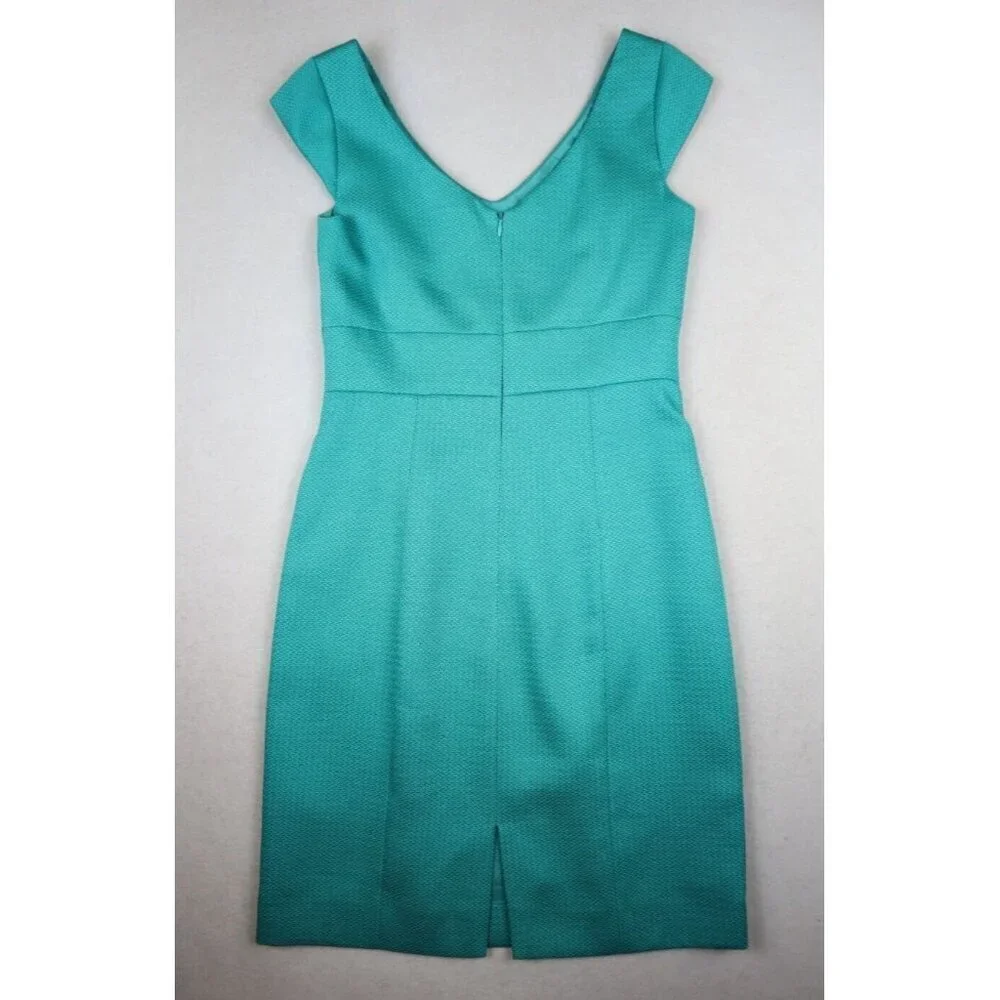 TAHARI - WOMEN'S TEAL GREEN SHEATH DRESS - BEADED NECKLINE - SIZE 4 - Picture 14 of 14
